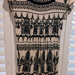 Jones New York Black and Cream Midi Dress